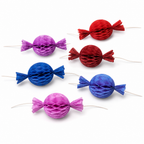 120 Pieces Paper Candy Garland Decoration, Multicolour Hanging Party Decor, 2.5 m x 15 cm, 6 Pieces