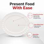 96 Pieces Oval Serving Plate, 14 Inch, White