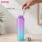 120 Pieces Assorted Colour 700 ml Gradient Plastic Water Bottle with Carry Loop, 1 Piece