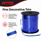 120 Pieces Blue Metallic Ribbon Roll, 5 mm x 250 yd, Decorative Craft Trim for Wrapping and Projects