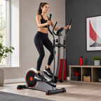 48 Pieces Elliptical Trainers with Magnetic Resistance, Digital Monitor and Heavy-Duty Frame, 120 kg User Weight