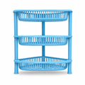 72 Pieces 3-Tier Plastic Storage Basket Rack, Blue, 40 x 30 x 18 cm