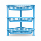 72 Pieces 3-Tier Plastic Storage Basket Rack, Blue, 40 x 30 x 18 cm