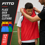 48 Pieces Mesh Sports Training Bib Vests, Small Size, 12-Piece Pack