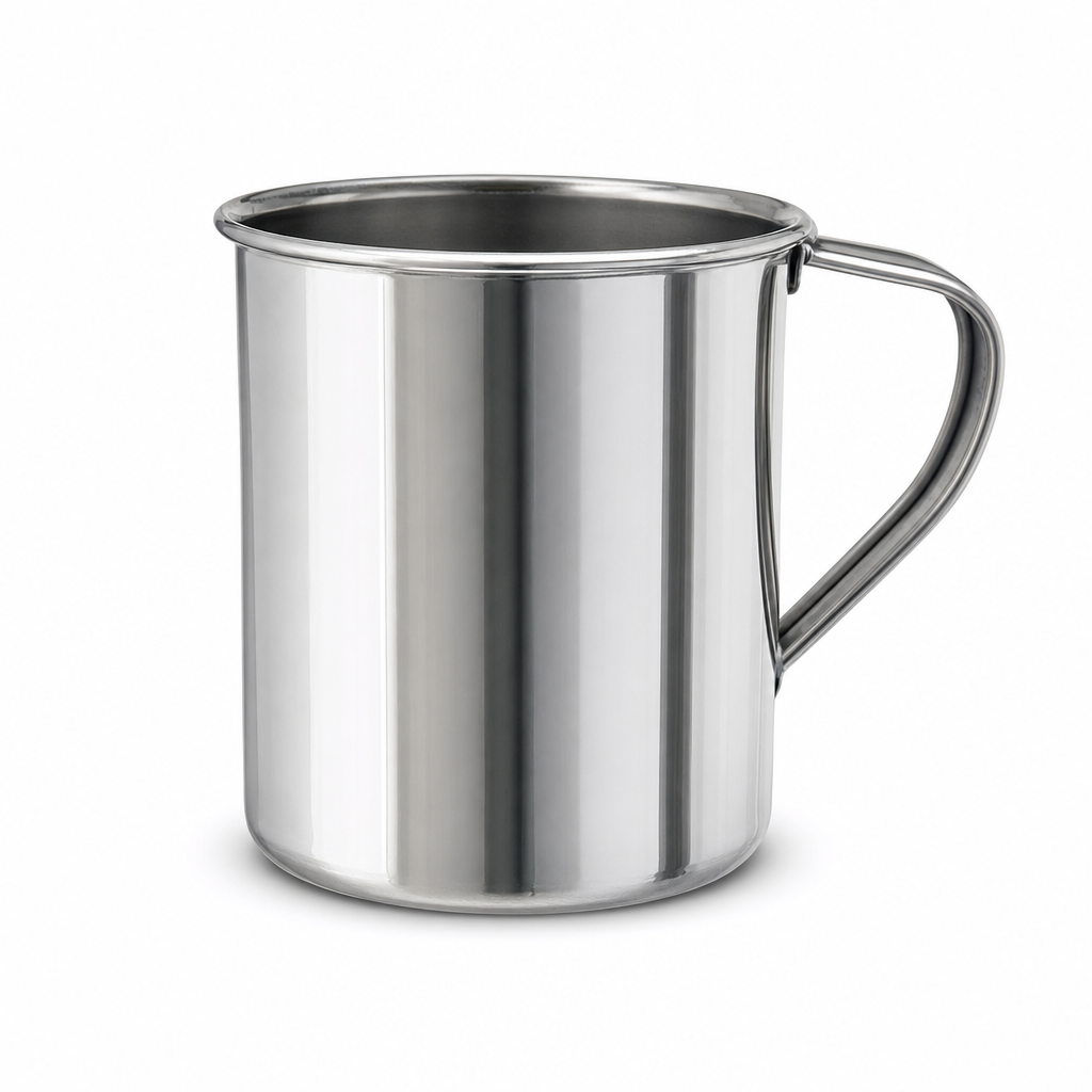 120 Pieces Stainless Steel Mug With Handle, Silver, 1 Piece, 14 x 12 x 10 cm