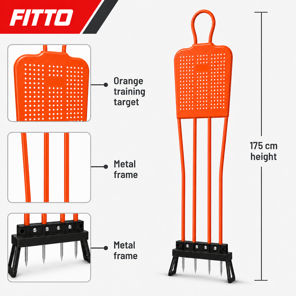 48 Pieces Soccer Training Mannequins, 175 cm Metal Frame, Orange Practice Defender Dummy for Football Drills, Single Unit