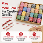 96 Pieces Ribbon Rolls, Assorted Colours, 5 mm x 3 m, 24 Rolls for Crafting, Wrapping and Decorative Projects