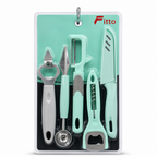120 Pieces Multi-Purpose Kitchen Tool Set, 5-Piece Mint Green and Grey Cooking Utensil Collection