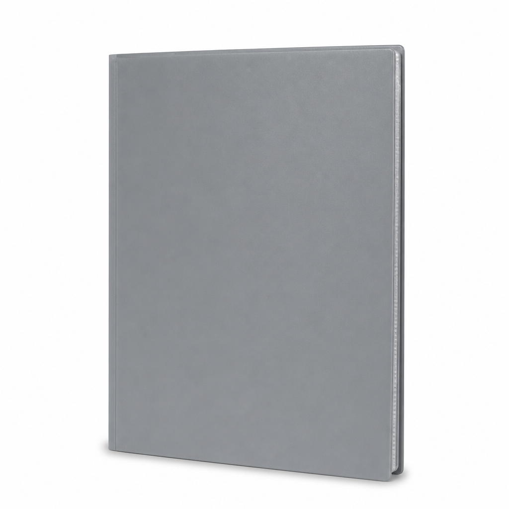 144 Pieces Grey A4 Display Book with 20 Clear Pockets, 1 Piece