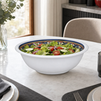 96 Pieces Melamine Salad Bowl, 10 Inch, Decorative Rim Design 2655