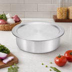 48 Pieces Aluminium Cooking Pot with Lid, Silver Round Cookwares for Kitchen Meal Preparation, 30 x 30 x 12 cm