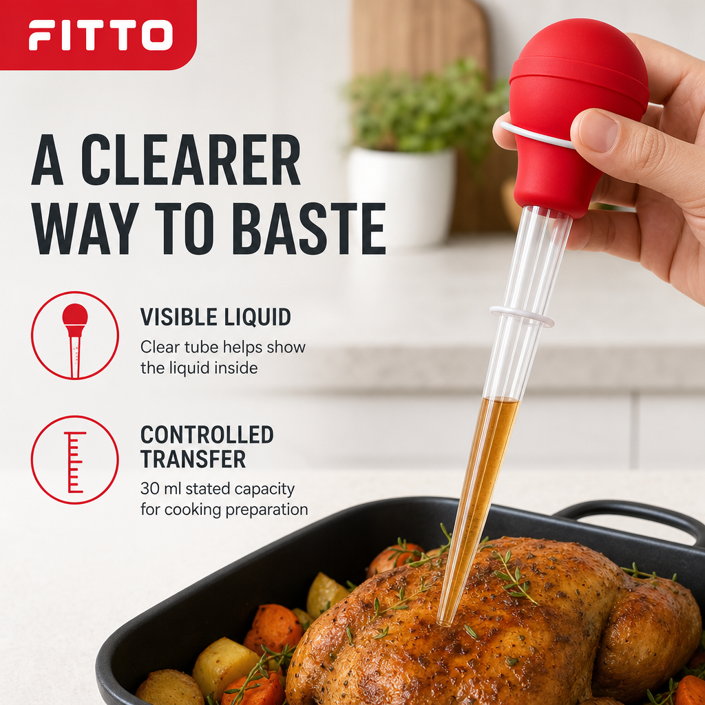120 Pieces Turkey Baster, Clear Tube with Red Bulb, 30 ml, 1 Piece