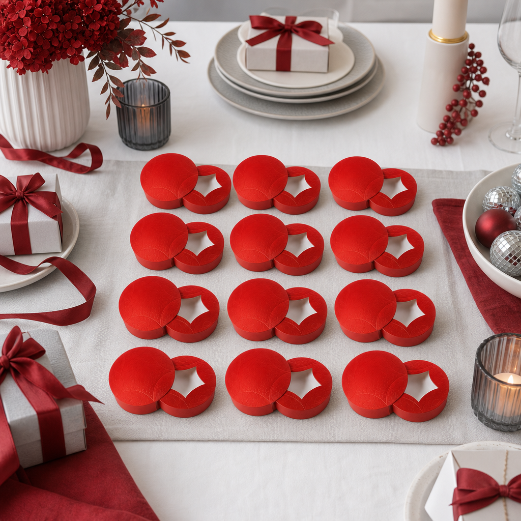 96 Pieces Red Star-Shaped Boxes, 24 x 24 x 5 cm, 12 Pieces