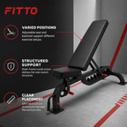 48 Pieces Adjustable Gym Benches with Heavy-Duty Steel Frame, Multi-Angle Backrest and Seat, Black, 129 x 49.5 x 21 cm
