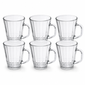 96 Pieces Glass Cup Set, 240 ml Clear Handled Cups for Tea, Coffee and Beverages, 6 Pieces