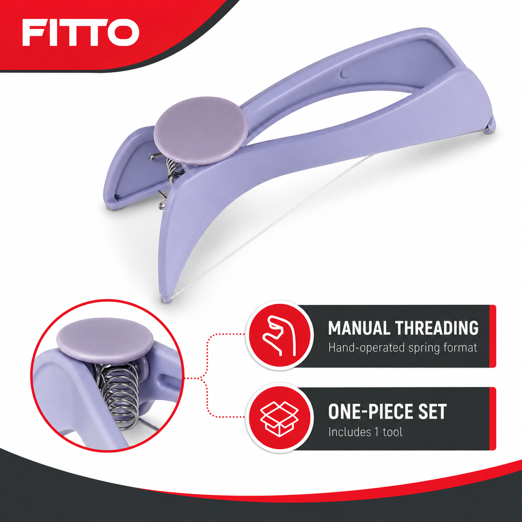 96 Pieces Manual Facial Hair Threading Tool, Purple Spring Grooming Device, 1 Piece