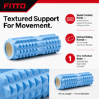 72 Pieces Textured Foam Yoga Roller, 44 cm, Light Blue