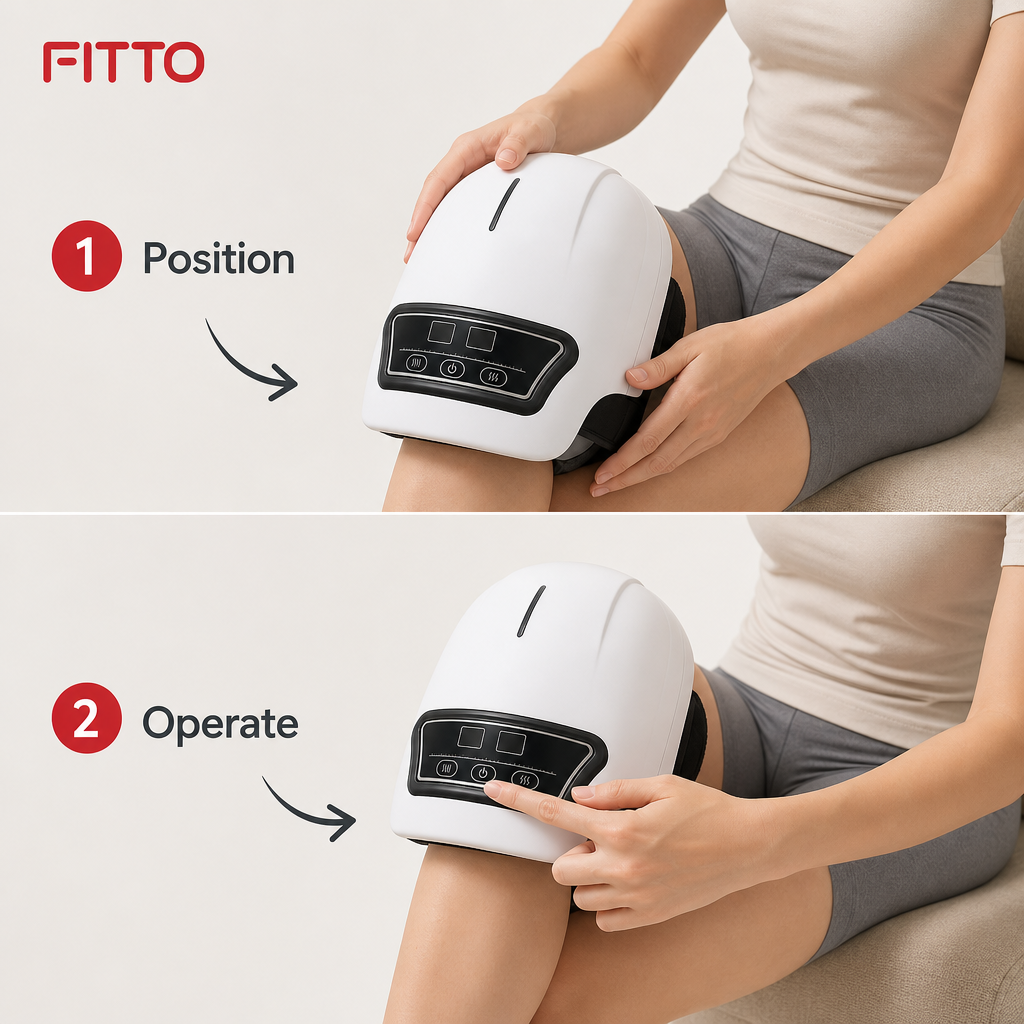 48 Pieces White Electric Heated Knee Massager with Control Panel, 1 Unit