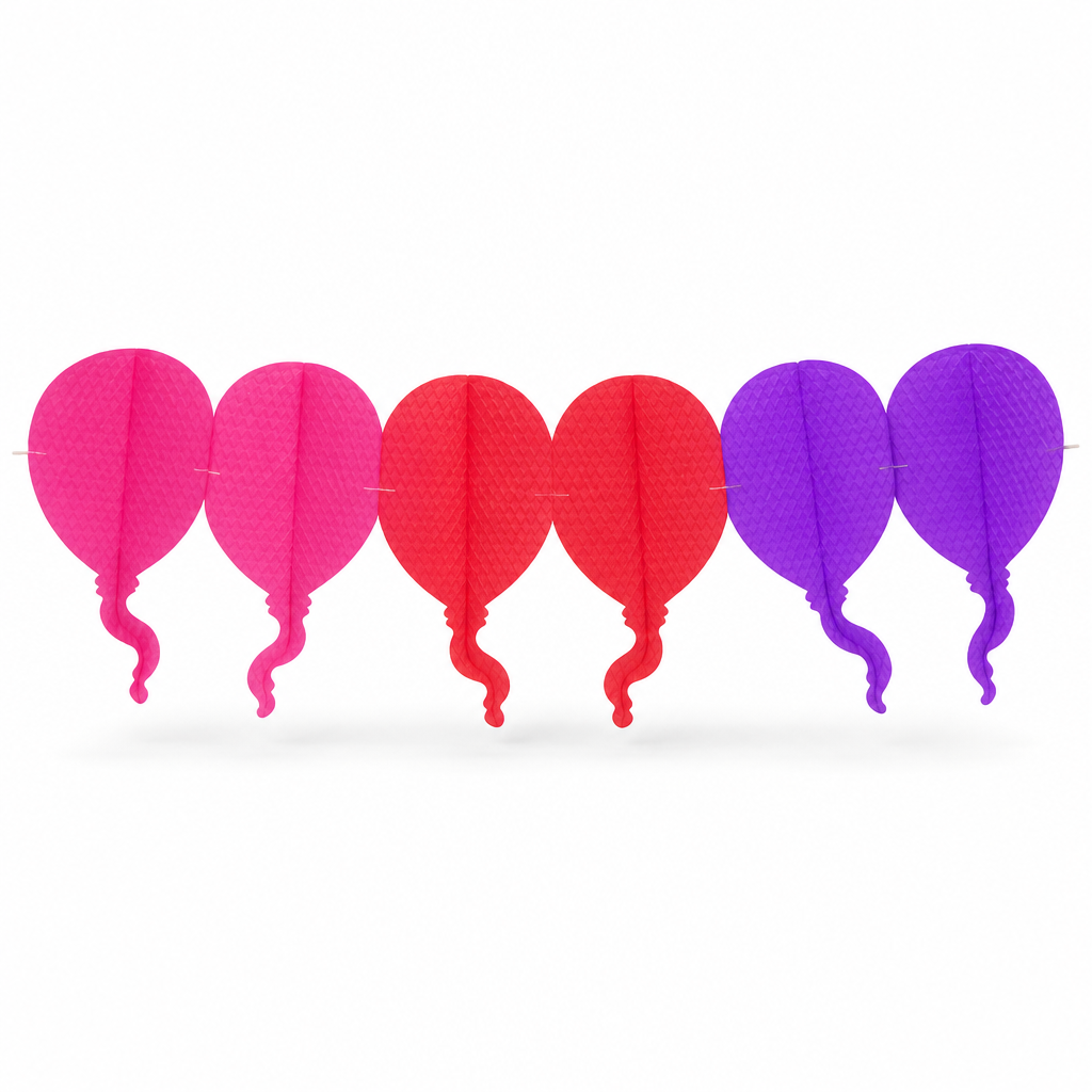 240 Pieces Paper Garland Decoration, Multicolour Balloon Design, 3 m, 1 Piece