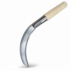 144 Pieces Serrated Hand Sickle with Wooden Handle, 30 cm, Silver and Natural Wood, 1 Piece