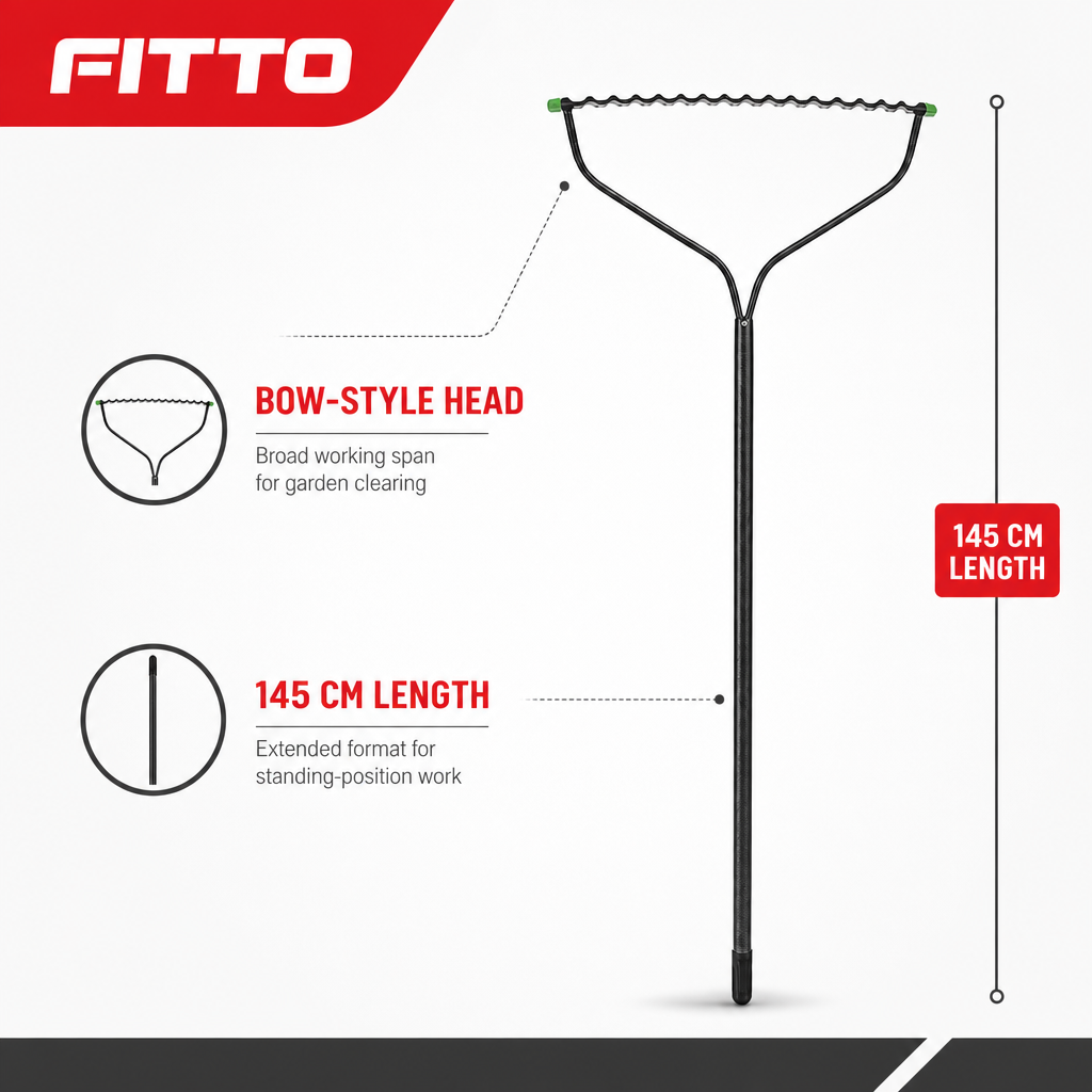 72 Pieces Steel Bow Garden Rake, 145 cm, Black and Green, 1 Piece