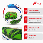 60 Pieces Football Size 5, White with Blue and Green Curved Panel Design