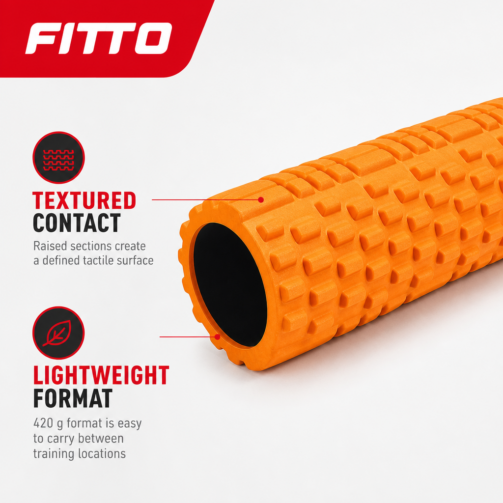 72 Pieces Textured Foam Yoga Roller, 45 cm, Orange