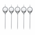 144 Pieces Silver Diamond Pick Cake Candles, 5 Pieces, Decorative Candle Picks for Cakes and Party Desserts