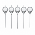 144 Pieces Silver Diamond Pick Cake Candles, 5 Pieces, Decorative Candle Picks for Cakes and Party Desserts
