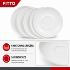 96 Pieces Opal Glass Saucer, 5.8 Inch, White, 6-Piece Pack