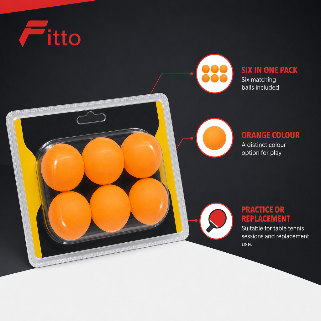 144 Pieces Table Tennis Balls, Orange, 6-Piece Pack