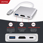 96 Pieces USB-C to HDTV 3-in-1 Adapter with USB 3.0 and Power Delivery