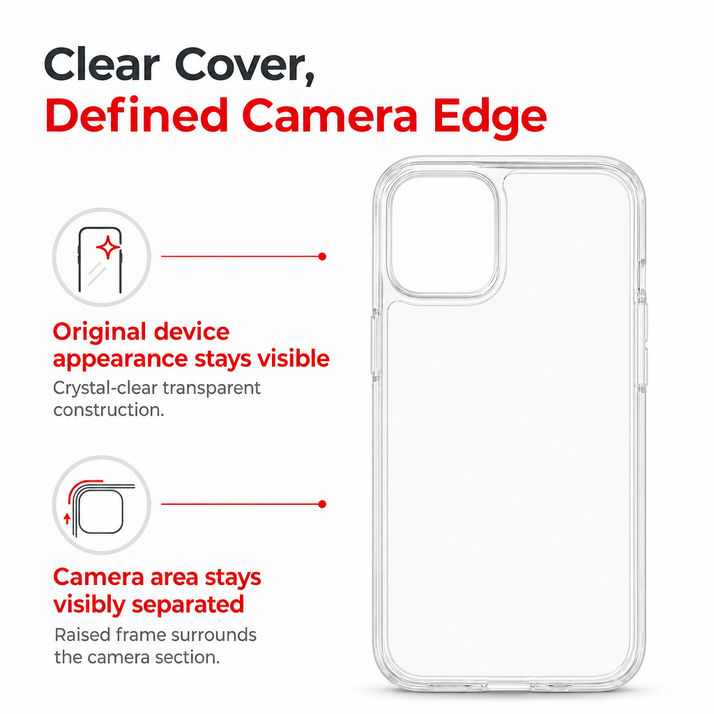 144 Pieces Phone Cases, Crystal Clear Transparent Cover with Raised Camera Frame for Plus-Size Smartphone