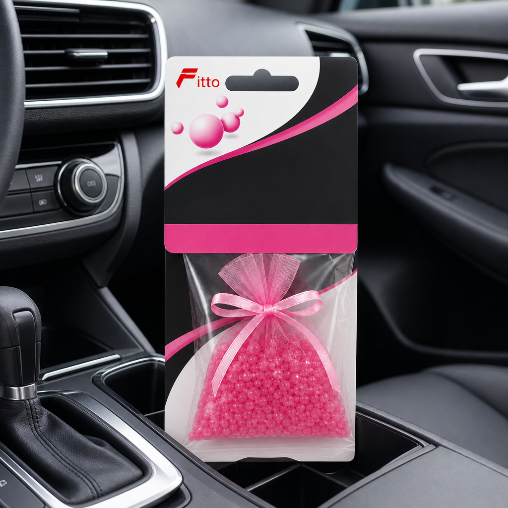 96 Pieces Car Air Fresheners, Bubble Gum Scented Perfumed Granules, Pink, 100 g