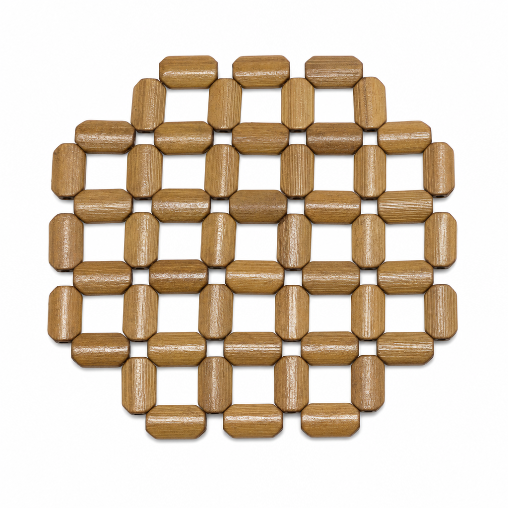 240 Pieces Bamboo Square Lattice Table Mats, Natural Finish, 19 × 19 cm, 1 Piece