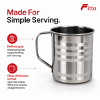 96 Pieces Stainless Steel Water Mug with Handle, Silver, 10 cm