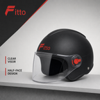 72 Pieces Half-Face Motorcycle Helmets with Clear Visor, Black