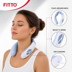 72 Pieces Neck Massager with Hot Compress, 3 Modes and USB Charging, Blue and White
