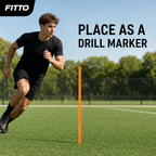 144 Pieces Plastic Soccer Training Poles, 100 cm, Orange, Single Practice Marker