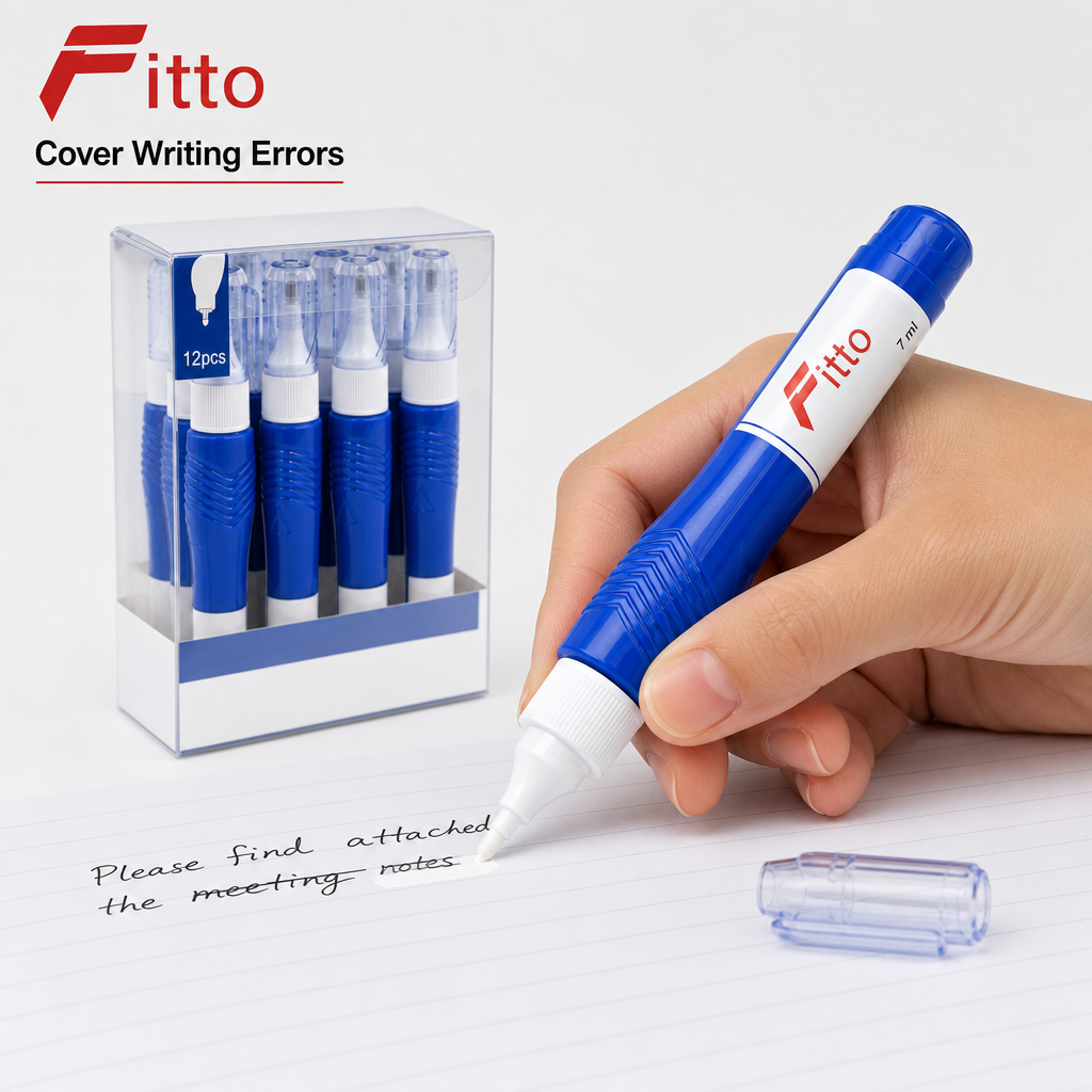 96 Pieces Correction Pens, 7 ml Blue and White Writing Correction Pens, 12-Piece Display Box