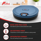 48 Pieces Electric Baking Pans, 1800 W, Temperature Control, Blue, 1 Piece