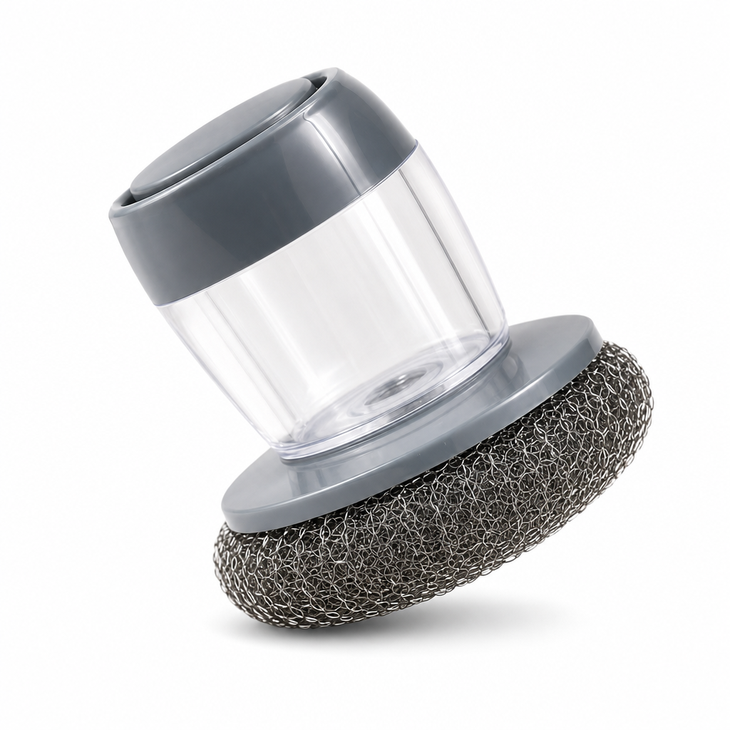 240 Pieces Steel Wool Scrubber with Soap Dispenser, 1 Piece, Kitchen Dishwashing Tool