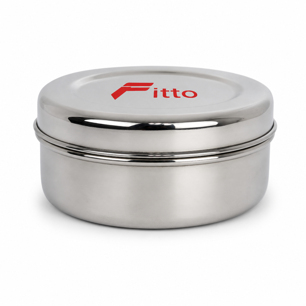 96 Pieces Stainless Steel Puri Storage Container, Round 11 cm