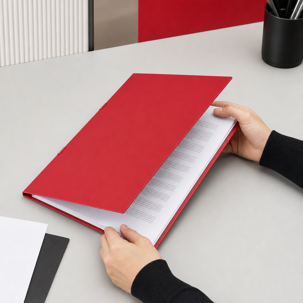 144 Pieces A4 Dual Short Clip File, Red, 1 Piece