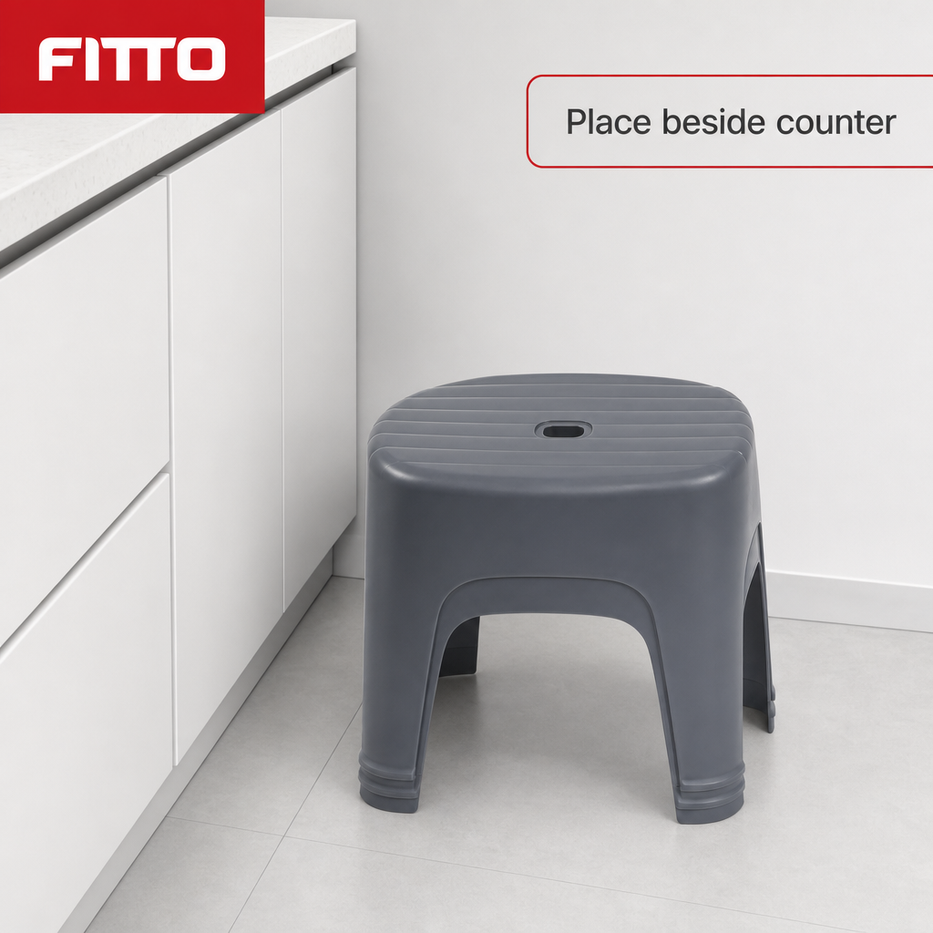 96 Pieces Plastic Step Stools with Carry Opening, Grey, 43 x 33 x 29 cm