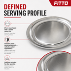96 Pieces Stainless Steel Rice Plate, 21 cm, Round Silver Tablewares