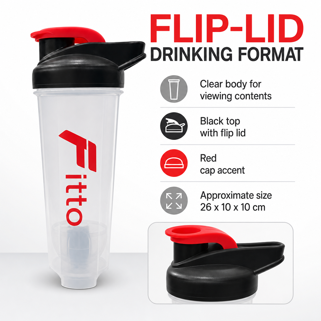 120 Pieces Protein Shaker Bottle with Flip Lid, Clear Body and Red Cap, Single Sports Drink Container