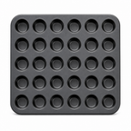 96 Pieces 24-Cup Cake Mold, Black Carbon Steel Non-Stick Tray, 38 x 26 cm, 1 Piece