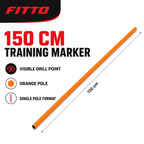 144 Pieces Plastic Soccer Training Pole, 150 cm, Orange, Single Training Marker