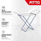 60 Pieces Foldable Clothes Drying Rack, 18 m Drying Space, Freestanding Laundry Airer for Home Use